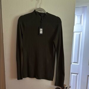 Rag & Bone Green Turtleneck Sweater Lightweight Knit